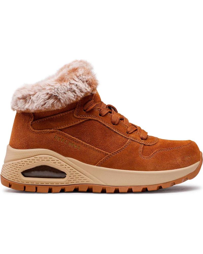 Woman Mid boots SKECHERS BOTINES PLANOS 167433 CUERO  MARRóN
