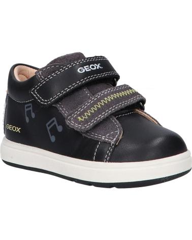 girl and boy Trainers GEOX B264DB 08522 B BIGLIA BOY C0054 BLACK-YELLOW