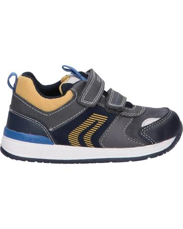 girl and boy Trainers GEOX B150RB 022ME B RISHON BOY  C9353 ANTHRACITE-YELLOW