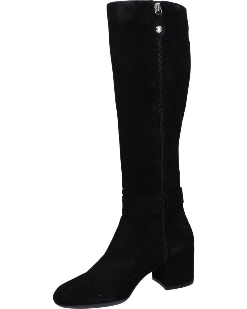 Geox D Eleana C Stivali Donna – Tacco 6 Cm, Suola Forata Traspirante, Zip Laterale, Colore Nero