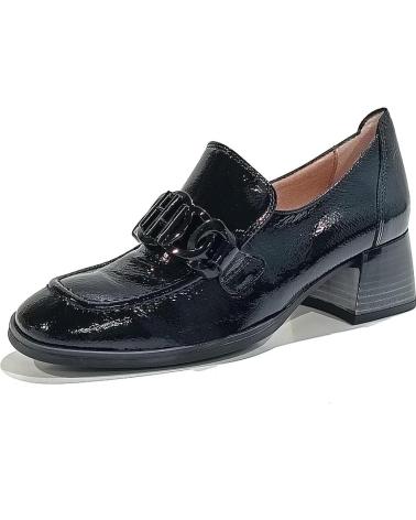 Sapatos HISPANITAS  de Mulher ZAPATO MOCASIN DE CHAROL CON TACON  NEGRO