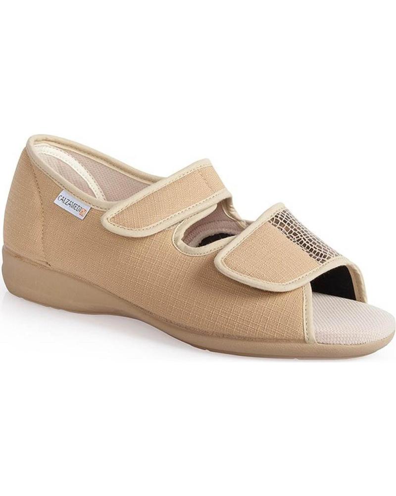 Sandales CALZAMEDI  pour Femme SANDALIA 3084 ANCHO ESPECIAL  BEIGE