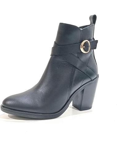 Botines de Mujer YOKONO BOTIN DE PIEL CON HEBILLA LATERAL CON TACON NEGRO
