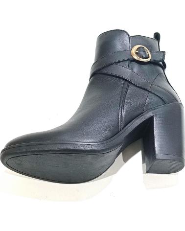 Botines de Mujer YOKONO BOTIN DE PIEL CON HEBILLA LATERAL CON TACON NEGRO