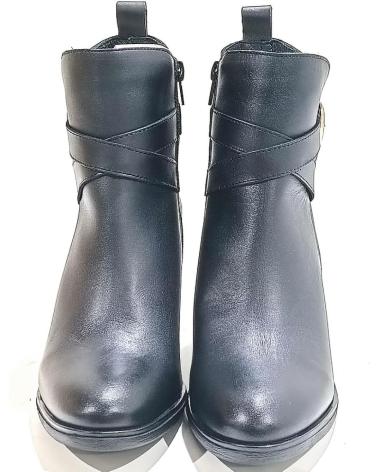 Botines de Mujer YOKONO BOTIN DE PIEL CON HEBILLA LATERAL CON TACON NEGRO