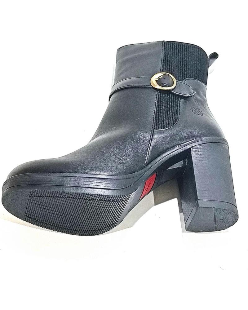 Bottines De Mujer YOKONO BOTIN DE PIEL CON HEBILLA Y TACON NEGRO