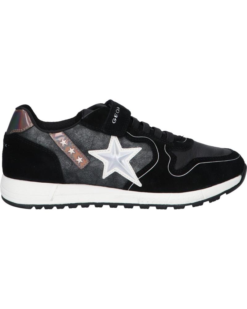 girl Trainers GEOX J16AQA 02285 J ALBEN GIRL  C0039 BLACK-SILVER