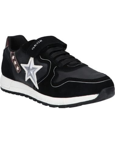 girl Trainers GEOX J16AQA 02285 J ALBEN GIRL  C0039 BLACK-SILVER
