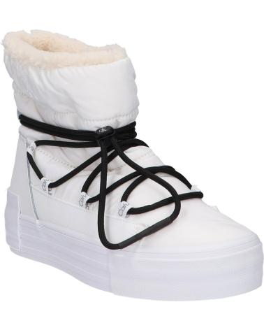 Botas de Mujer CALVIN KLEIN YW0YW01181 BOLD VULC FLATF YBR BRIGHT WHITE-BLACK