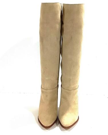 Botas de Mujer POPA BOTA VESTIR DE PIEL SERRAJE CON TACON ARENA