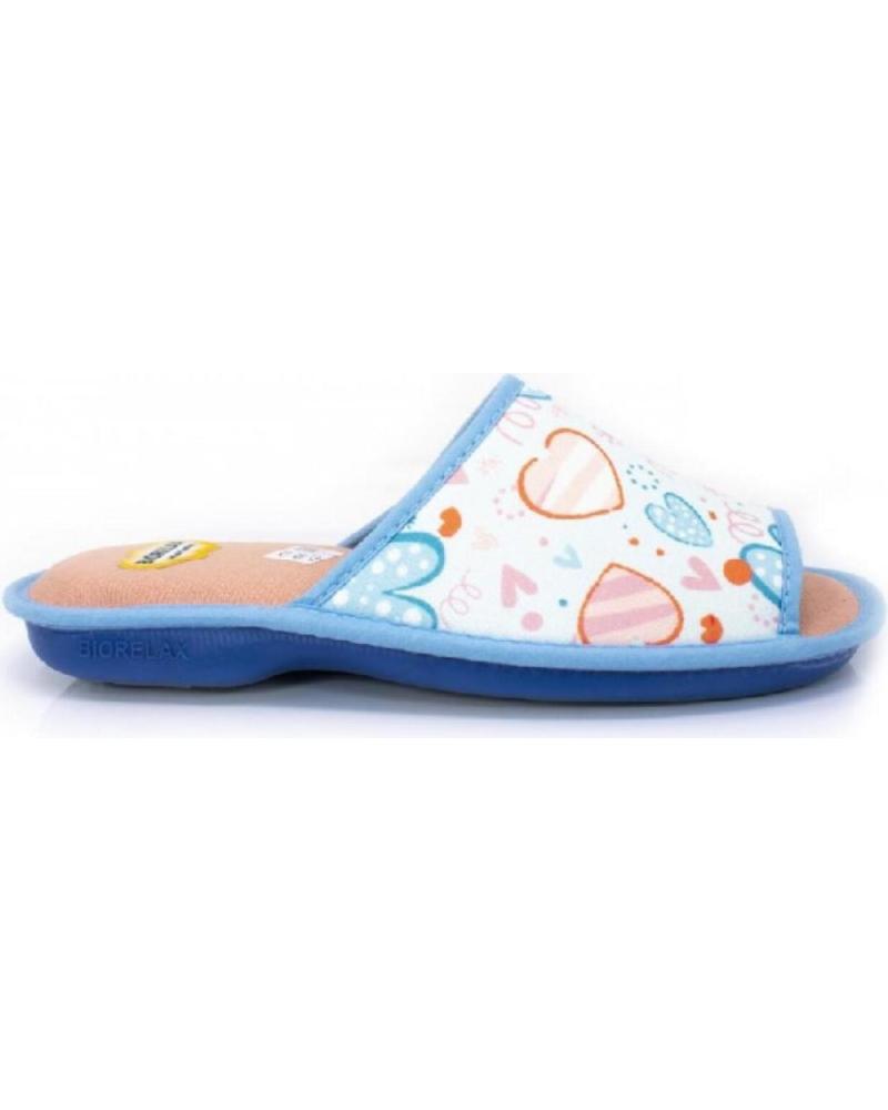 Calzado de casa de Mujer BIORELAX - CHINELA CORAZONES CELESTE