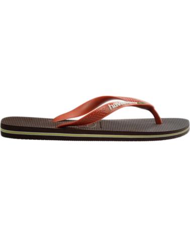Tongs pour Homme HAVAIANAS CHANCLAS BRAZIL LOGO 4110850-3058 MARRON