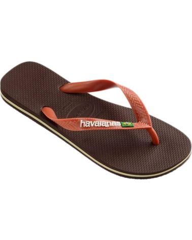 Tongs pour Homme HAVAIANAS CHANCLAS BRAZIL LOGO 4110850-3058 MARRON