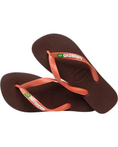 Tongs pour Homme HAVAIANAS CHANCLAS BRAZIL LOGO 4110850-3058 MARRON