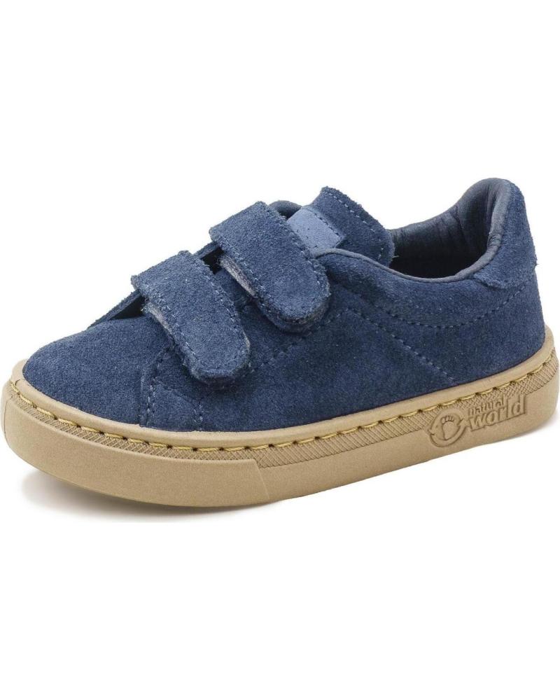 boy shoes NATURAL WORLD ZAPATO INFANTIL 6952 N TEO EN SERRAJE Y DOBLE TIRA ADHERENTE  AZUL