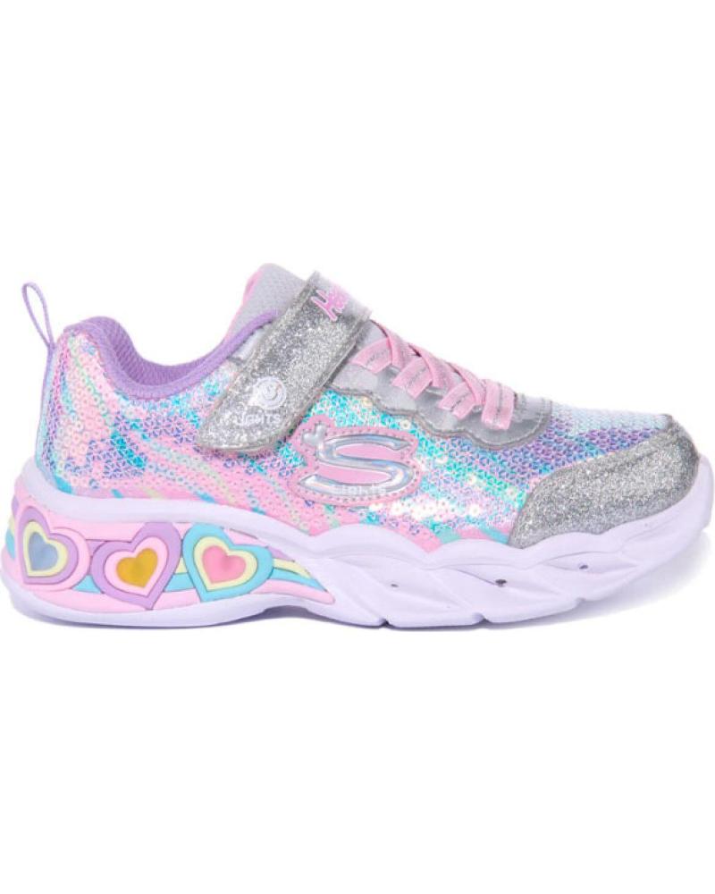 Deportivas SKECHERS  de Niña S LIGHTS SWEETHEART  PLATEADO