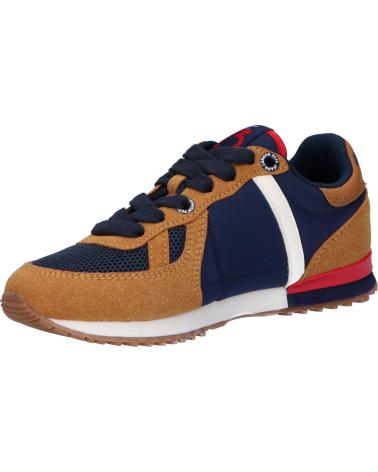 Woman and girl and boy sports shoes PEPE JEANS PBS30506 SYDNEY COMBI  859 TOBACCO