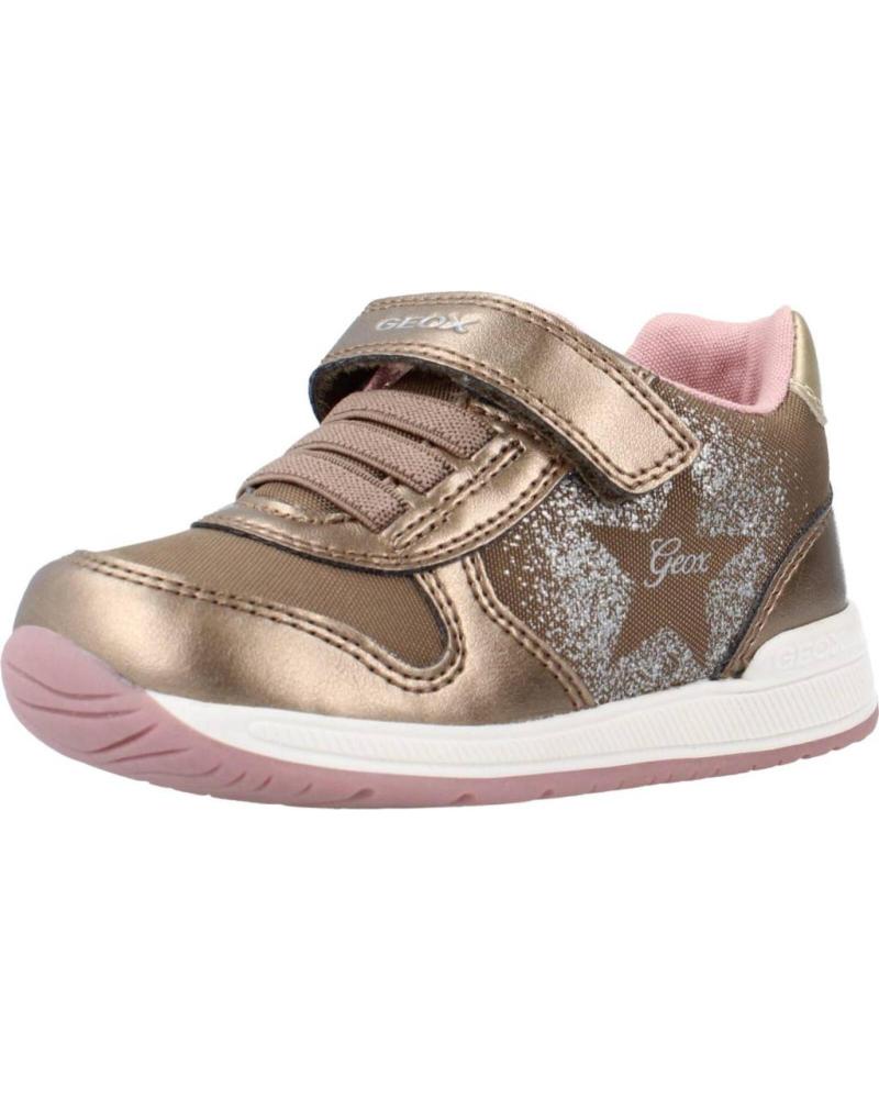 Geox Bébé Fille B Rishon Girl A Baskets, Blanc/Rose, 22 EU