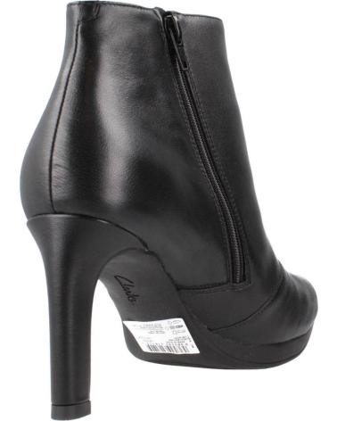 Botines de Mujer CLARKS AMBYR RISE CON TACON Y PLATAFORMA NEGRO