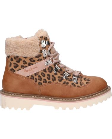 Woman and girl boots PEPE JEANS PGS50171 LEIA TREK  859 TOBACCO