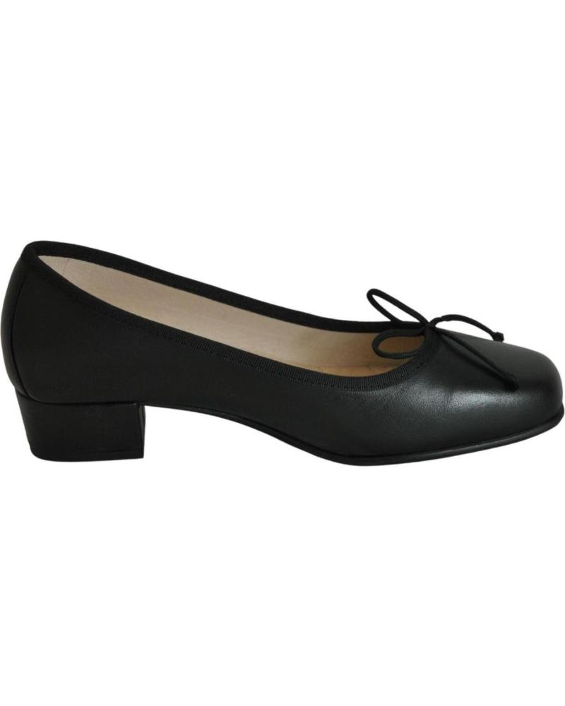 Zapatos de tacón de Mujer DCHICAS - MANOLETINA TACON BAJO DE PIEL PARA MUJER MODELO NEGRO