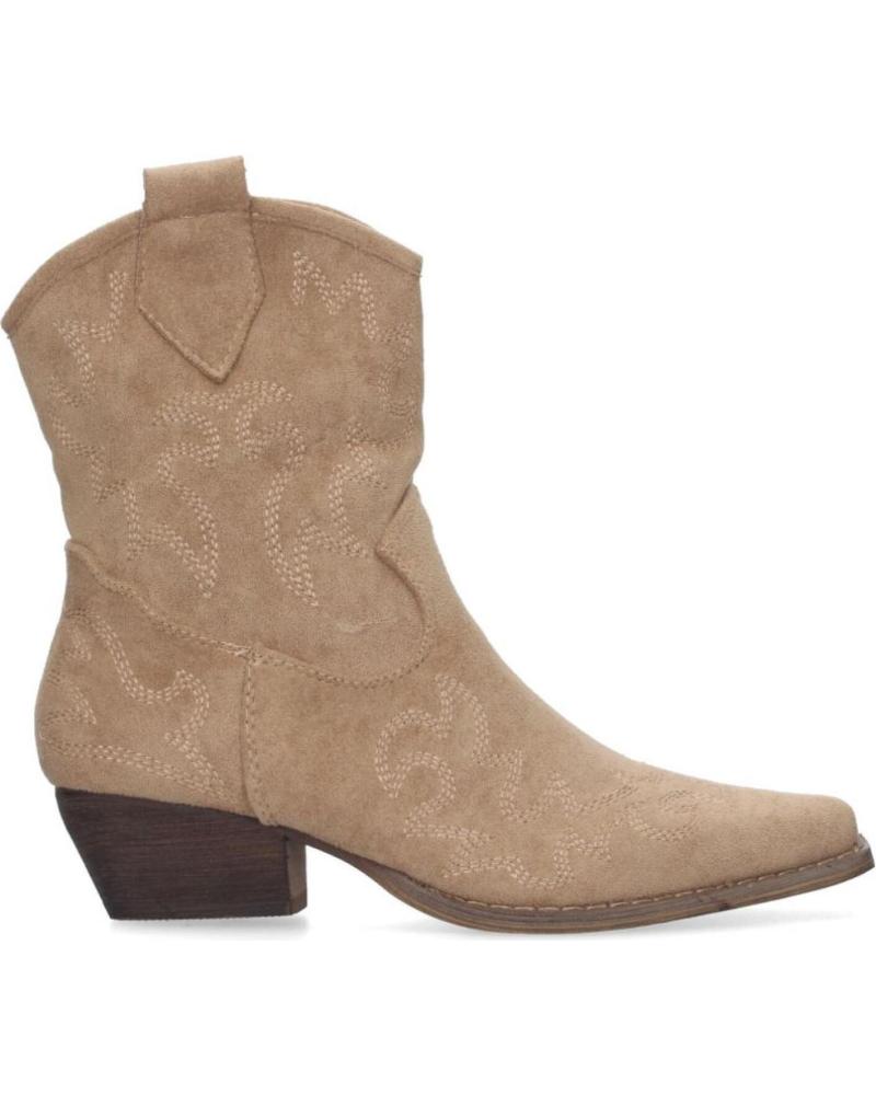 Botines de Mujer  BOTIN DE TACON BAJO Y CIERRE DE CREMALLERA A-2440 BEIGE