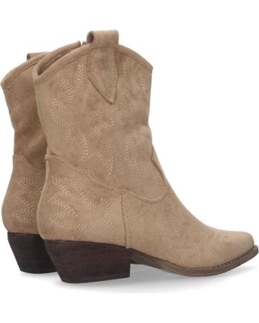 Botines de Mujer  BOTIN DE TACON BAJO Y CIERRE DE CREMALLERA A-2440 BEIGE