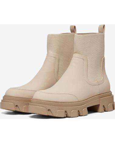 Woman Mid boots ONLY BOTIN BEIS SIN CIERRES CON SUELA GRUESA 15253214 BEIGE