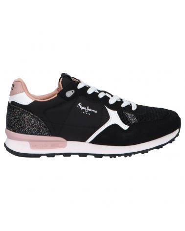 Zapatillas deporte PEPE JEANS  de Mujer y Niña PGS30505 BRITT GLITTER  999 BLACK