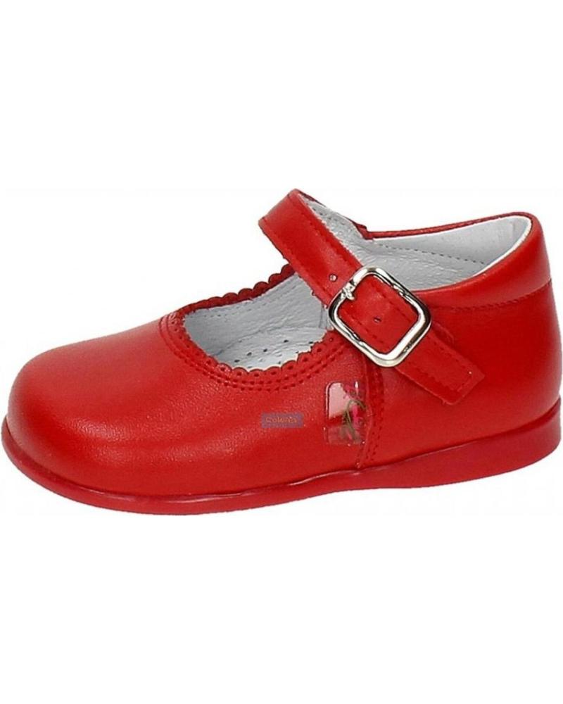 Zapatos de Niña  BAMBINELLI 457 MERCEDITAS CHAROL CON HEBILLA ROJO
