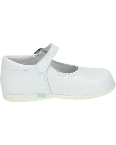 Schuhe für Mädchen  BAMBINELLI 457 MERCEDITAS PIEL CON HEBILLA BLANCO