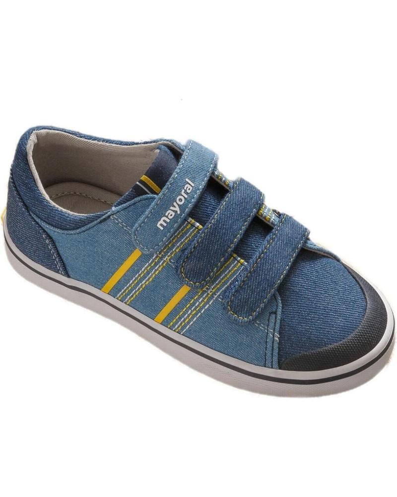 Esportes  MAYORAL  de Menino ZAPATILLA LONA TRIPLE VELCRO 45385  JEANS