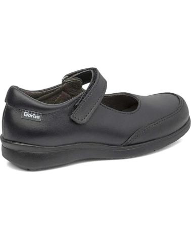 GORILA MARY JANE HEGAR VELCRO LEATHER BLACK/BLUE NEGRO