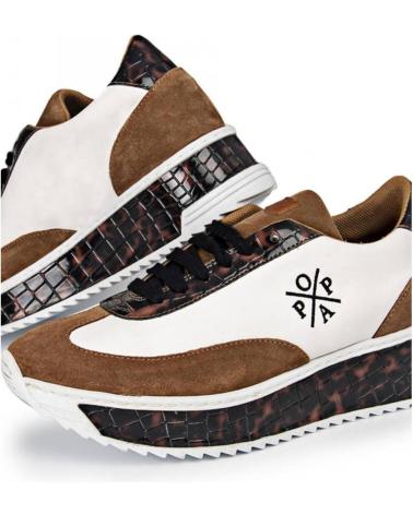 Woman Zapatillas deporte POPA ZAPATILLAS MALADETA LINES MARRON DS15701-004  BLANCO