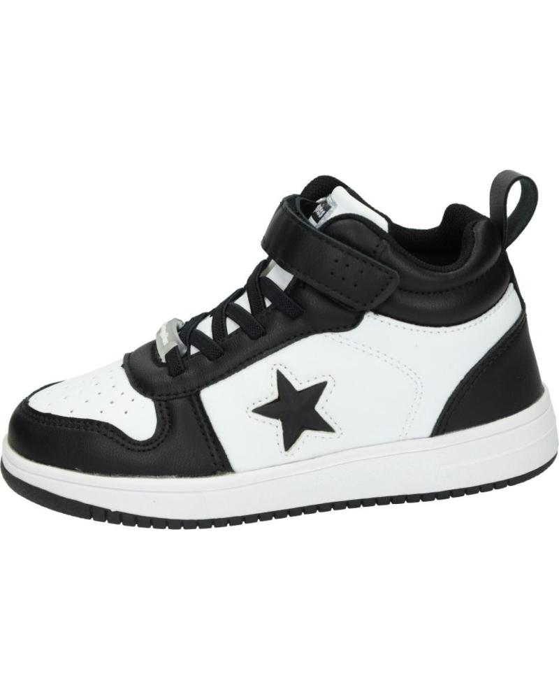 Esportes  de Menina e Menino CONGUITOS ZAPATILLAS UNISEX NEGRO - BLANCO CON LUCES NAPA MI1-22405 úNICO NAPA BLACK-WHITE