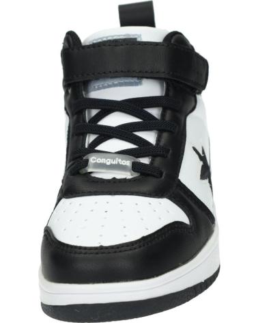 Esportes  de Menina e Menino CONGUITOS ZAPATILLAS UNISEX NEGRO - BLANCO CON LUCES NAPA MI1-22405 úNICO NAPA BLACK-WHITE