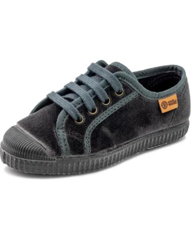 Schuhe NATURAL WORLD  für Junge ZAPATILLA LEO 533 N DE TERCIOPELO DE ALGODON Y PUNTERA DE GO  GRIS OSCURO