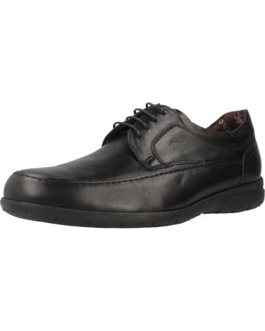Nauticos für Herren fluchos 8498 ZAPATOS DE CORDONES DE PIEL PARA HOMBRE PLANTI NEGRO