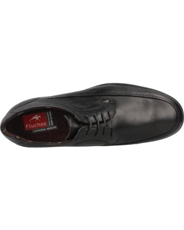 Nauticos für Herren fluchos 8498 ZAPATOS DE CORDONES DE PIEL PARA HOMBRE PLANTI NEGRO