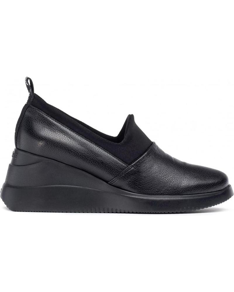 Zapatos de cuña de Mujer WONDERS ZAPATO CASUAL DE PIEL CON PLANTILLAS EXTRAIBLES Y SUELA DE NEGRO