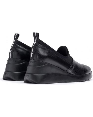 Zapatos de cuña de Mujer WONDERS ZAPATO CASUAL DE PIEL CON PLANTILLAS EXTRAIBLES Y SUELA DE NEGRO