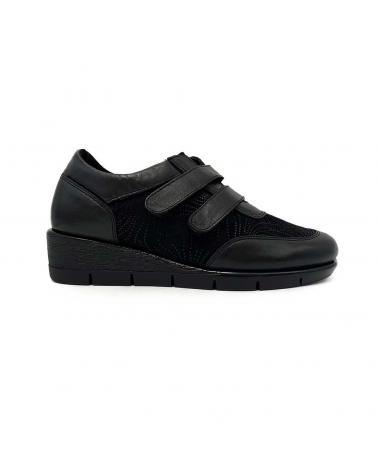 Zapatos de cuña ZAPATÍSIMOS  de Mujer ZAPATO DE PIEL PARA MUJER CON EL CIERRE DE VELCRO  NEGRO