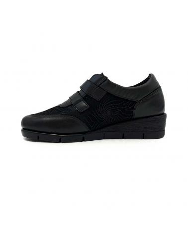Zapatos de cuña ZAPATÍSIMOS  de Mujer ZAPATO DE PIEL PARA MUJER CON EL CIERRE DE VELCRO  NEGRO