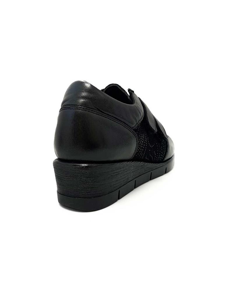 Zapatos de cuña ZAPATÍSIMOS  de Mujer ZAPATO DE PIEL PARA MUJER CON EL CIERRE DE VELCRO  NEGRO