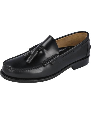 L&R SHOES | MOCASSINS CASTELLANOS EN CUIR NOIR À POMPONS NEGRO