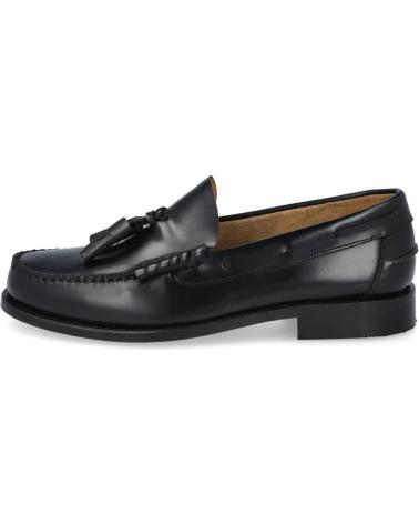 L&R SHOES | MOCASSINS CASTELLANOS EN CUIR NOIR À POMPONS NEGRO