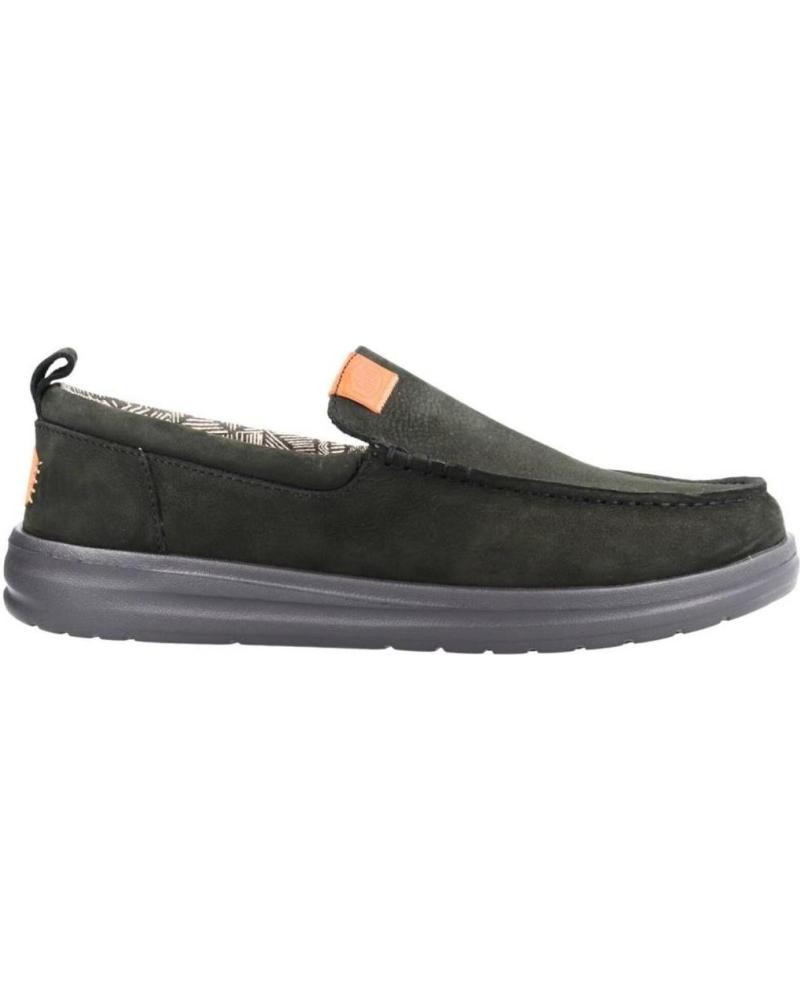 Scarpe per Uomo HEY DUDE WALLY GRIP MOC CRAFT LEATHER NEGRA NEGRO