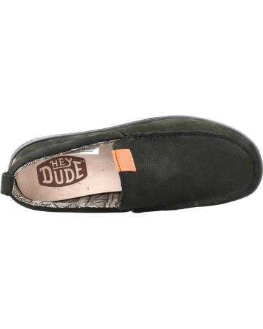Scarpe per Uomo HEY DUDE WALLY GRIP MOC CRAFT LEATHER NEGRA NEGRO