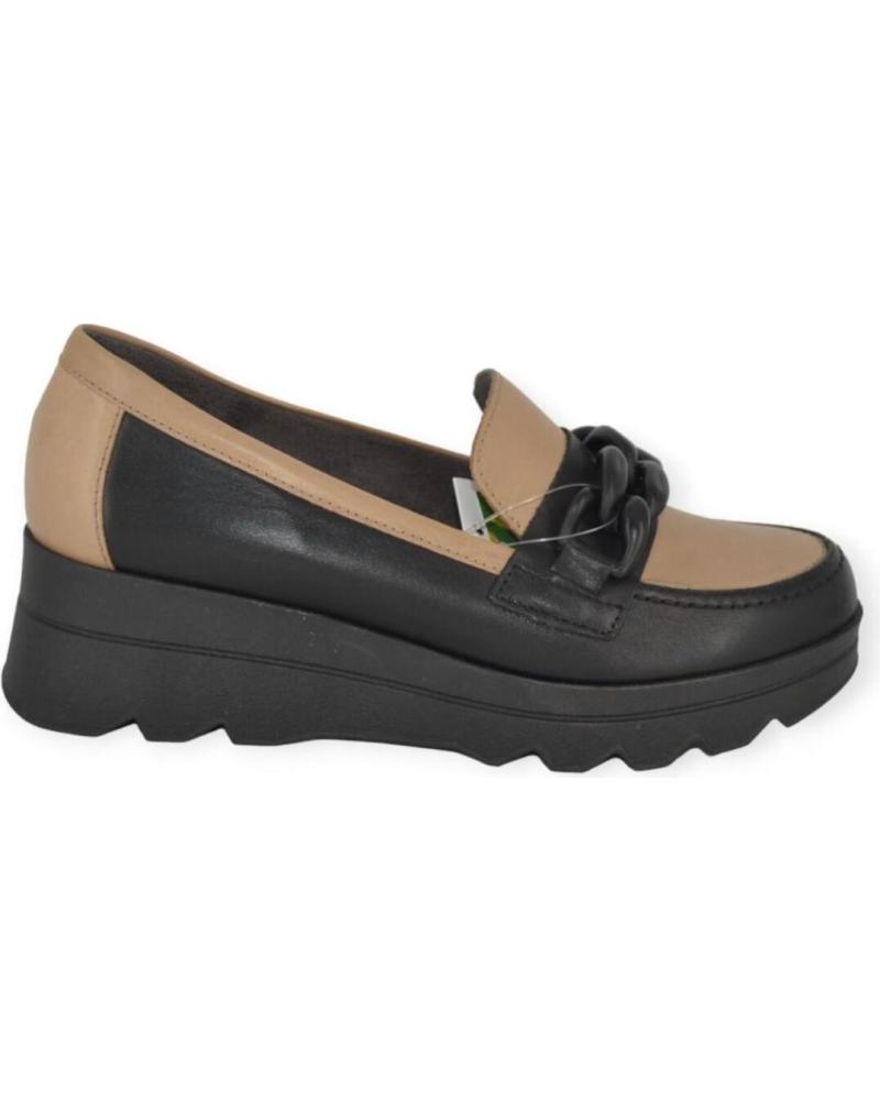 Zapatos de Mujer PITILLOS MOCASIN PIEL CUA Y TAUPE PITILLO 5354 NEGRO