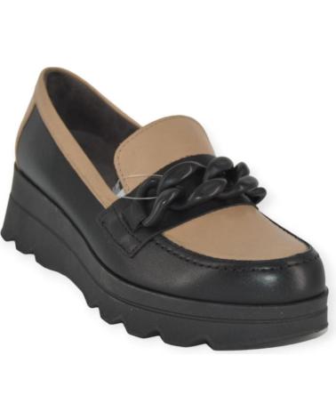 Zapatos de Mujer PITILLOS MOCASIN PIEL CUA Y TAUPE PITILLO 5354 NEGRO